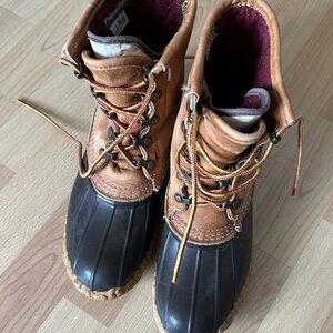 L.L. Bean Two-Tone Brown and Black Duck Boots